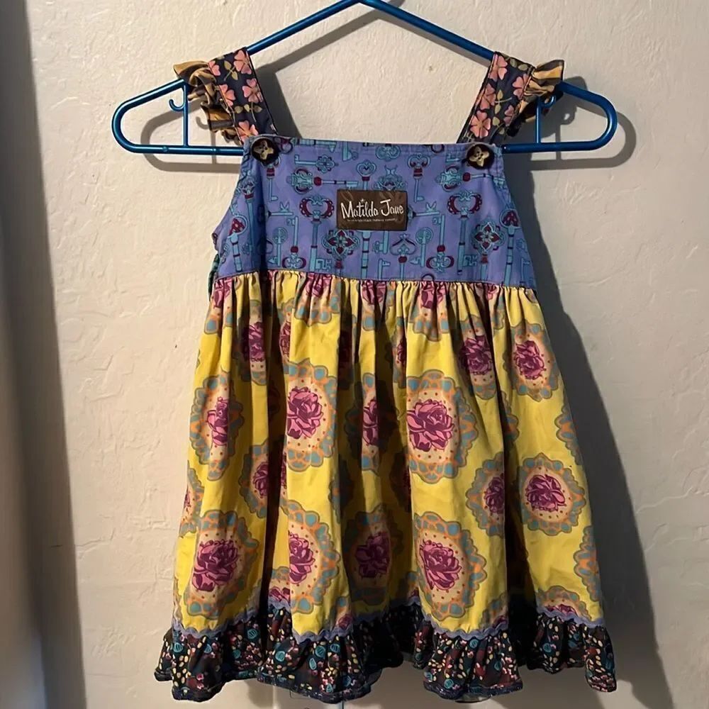 Matilda Jane Paint By Numbers Multi Print Apron Hot Air Balloon Floral Dress